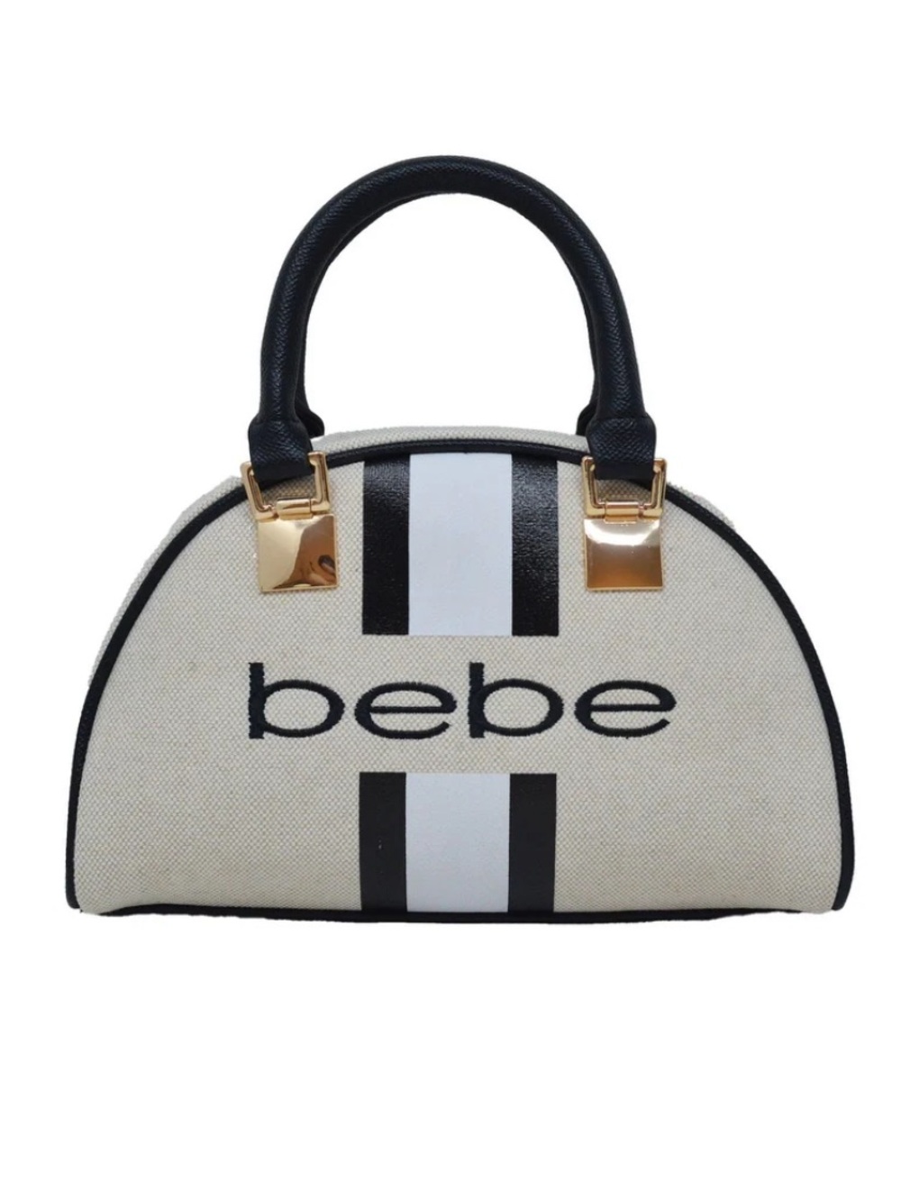 Bebe Paisley Small Canvas Bowler Purse w Crossbody Strap and Mini Card Pouch NWT